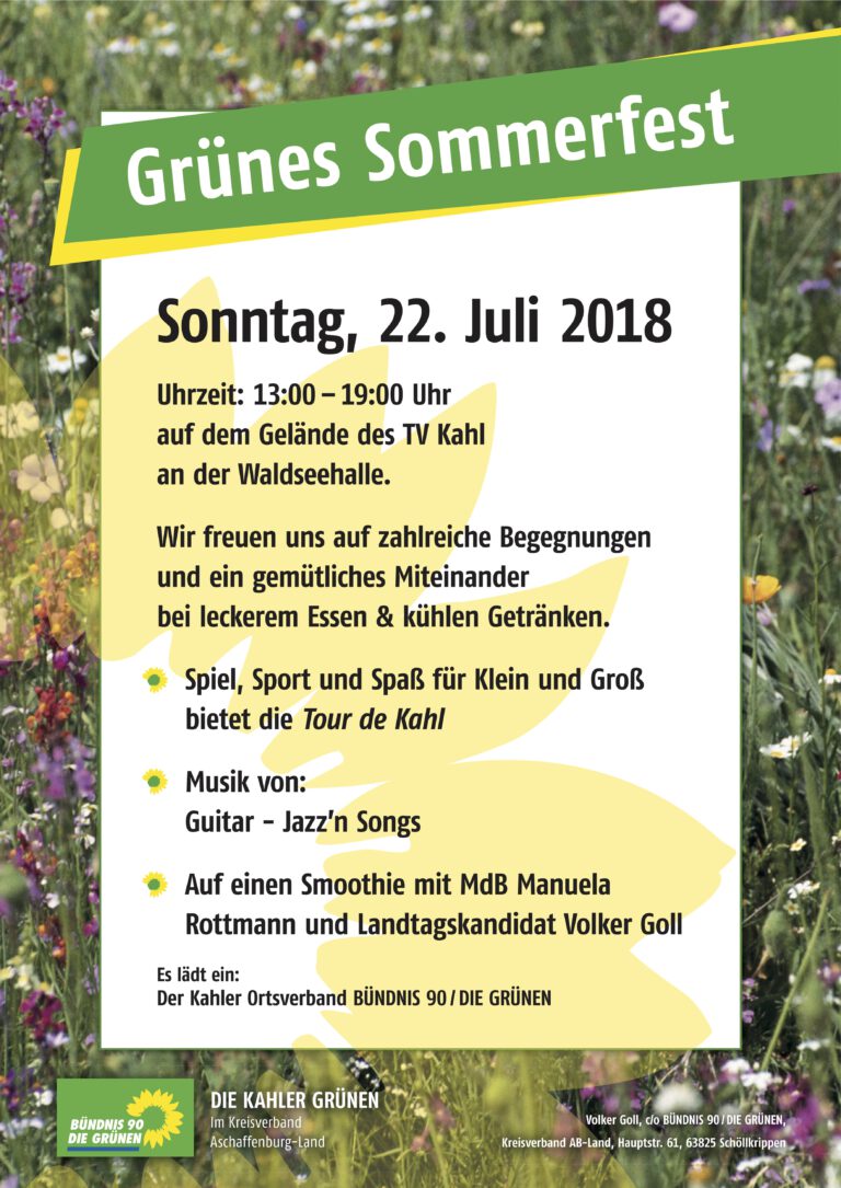 Grünes Sommerfest 22. Juli 2018