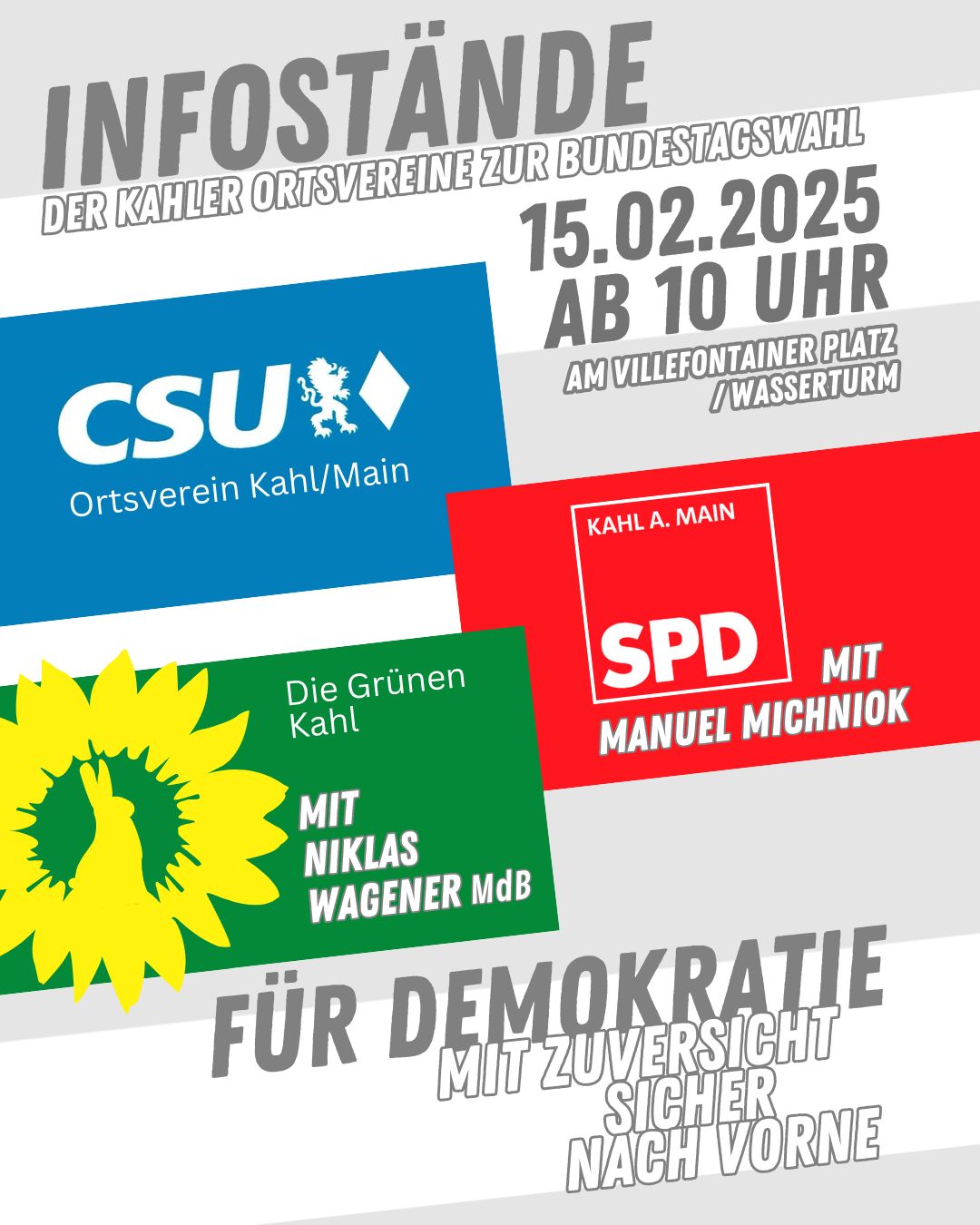 Infostände für Demokratie am Wasserturm