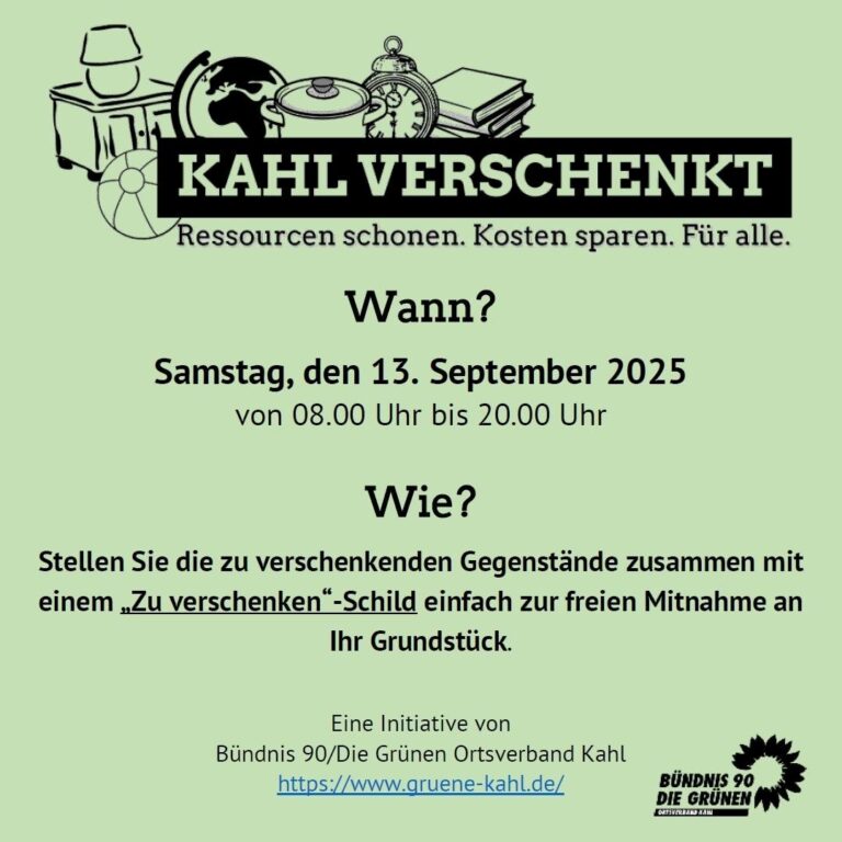 Kahl verschenkt am 13. September