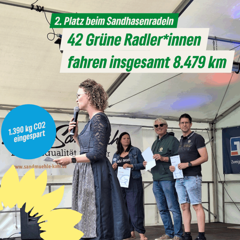 Ehrung Sandhasenradeln durch Bürgermeisterin Julia Fischer