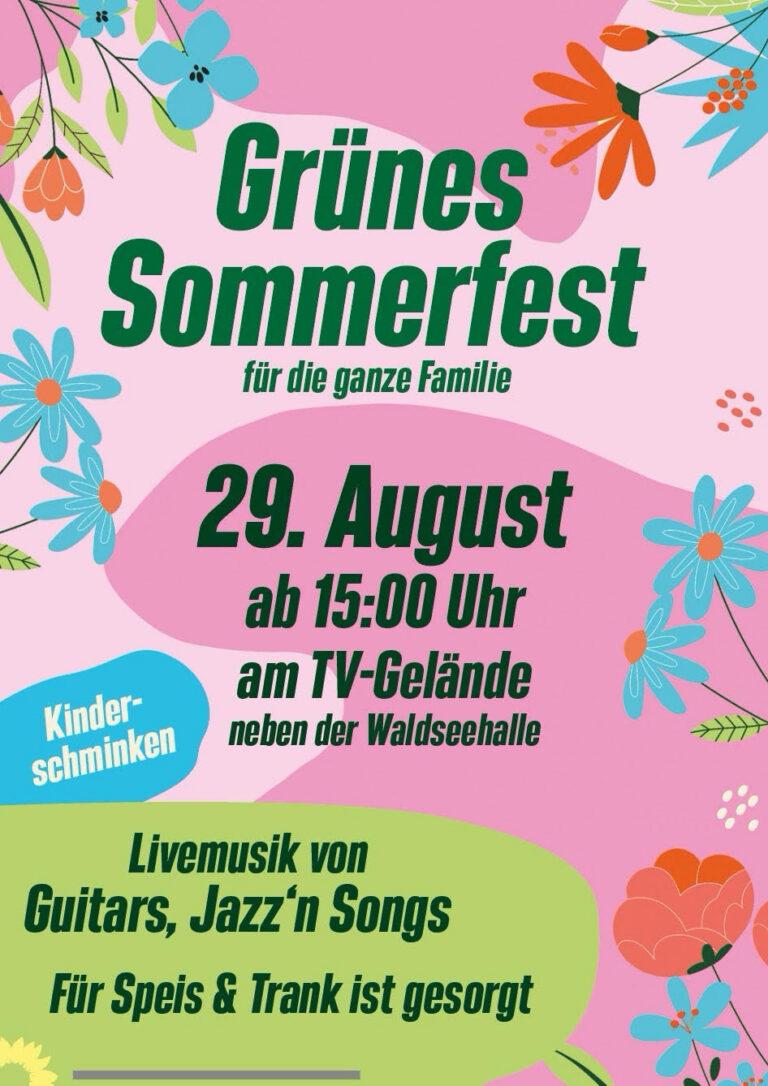 Grünes Sommerfest am 29. August